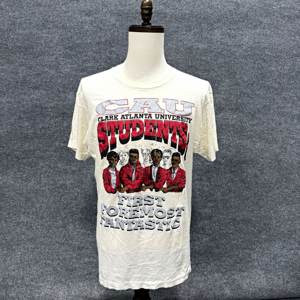 Vintage 90s Clark Atlanta University CAU Students HBCU Tee Large Single Stitch